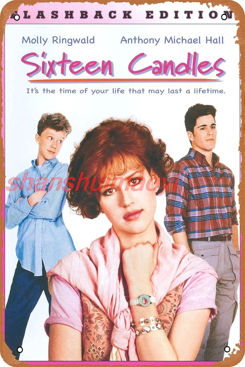 LAQI&NDS Retro Metal Sign Sixteen Candles Movie Poster for Cafe Bar Office Hotel Bedroom Home Wall Decor Vintage TIN Si SHAN