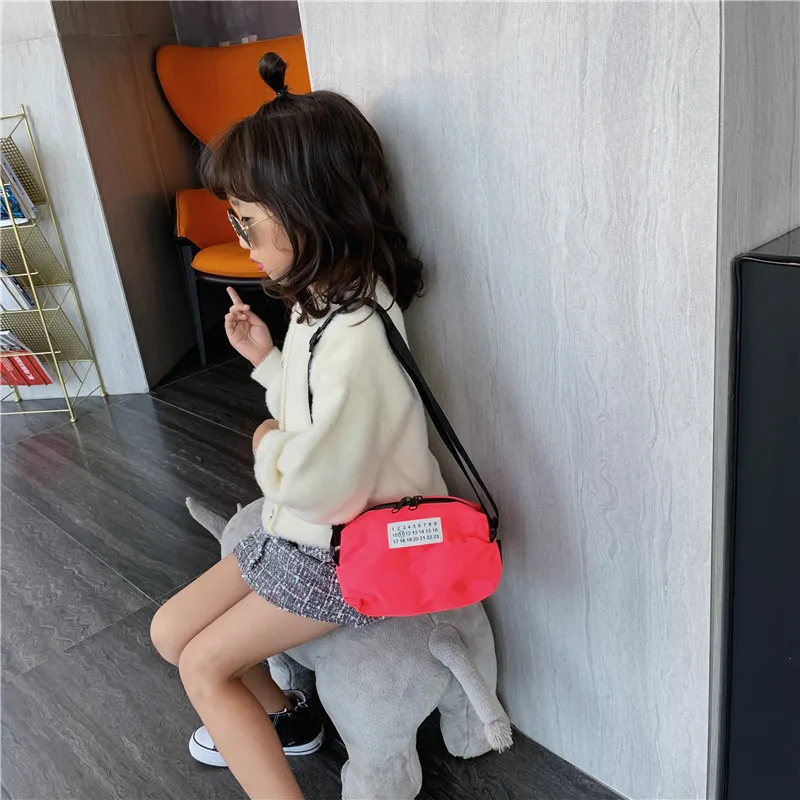 

Детская сумка через плечо на одно плечо, легкая хлопковая флуоресцентная сумка, милый модный мини-кошелек на одно плечо