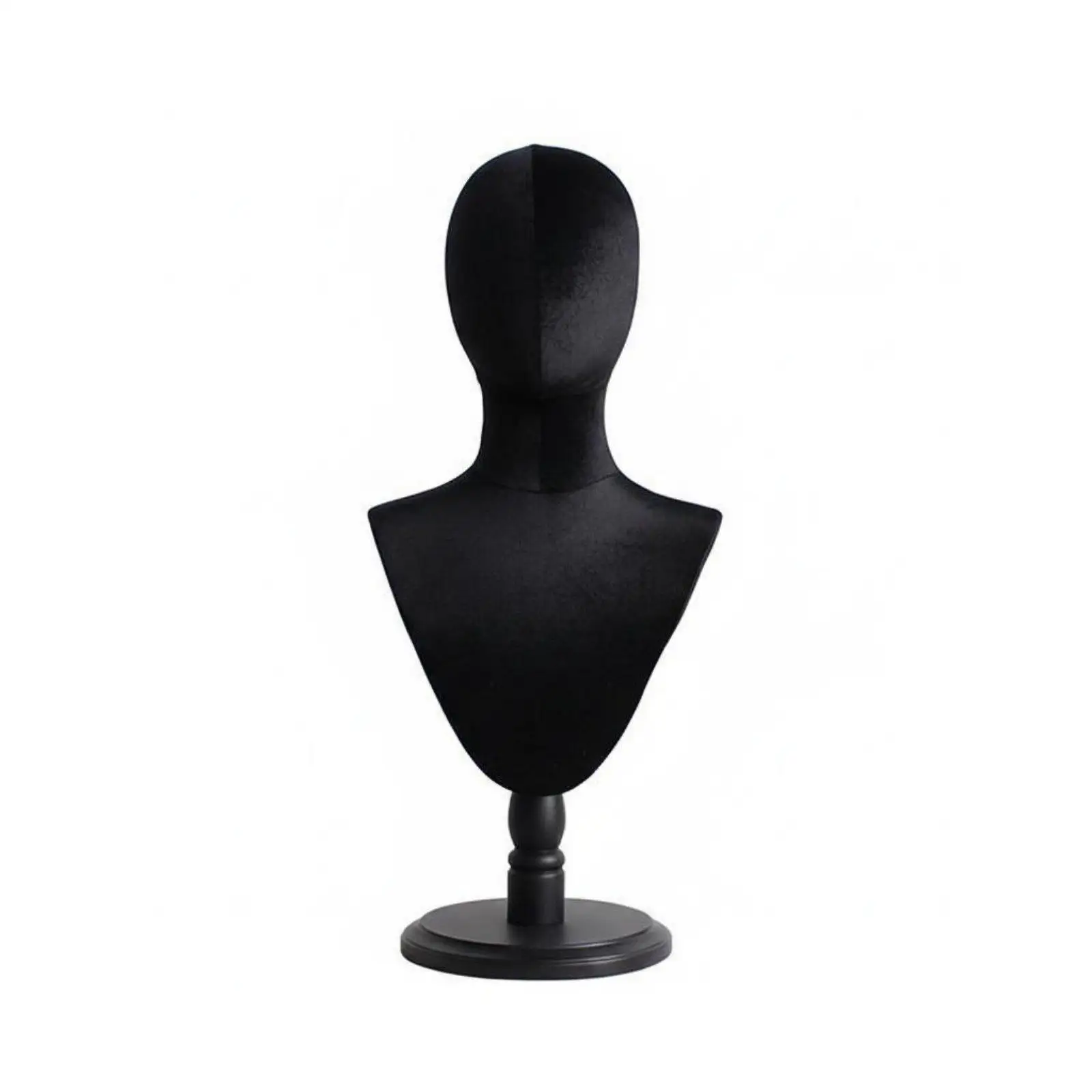 Velvet Head Display Bust Mannequin Jewelry Display Stand Organizer for Showroom Craft Fair Accessories