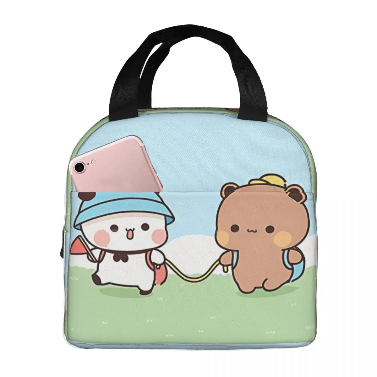 Couple Picnic Oxford Cloth Portable Bags Bubu and Dudu Anime School Trip Lunch Hiking Debris Cooler Food Handbags