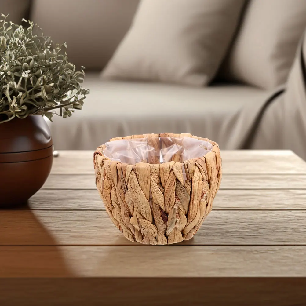 

Woven Flowerpot Decoration Waterproof Plant Basket Planter Straw Pot Holder Garden Balcony Storage