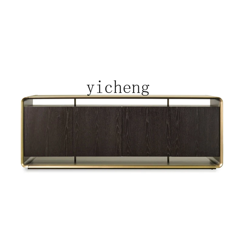 ZK Light Luxury High-End Sideboard Cabinet Luxurious and Simple Tea Cabinet Dining Room Wall Home Stainless Steel Locker