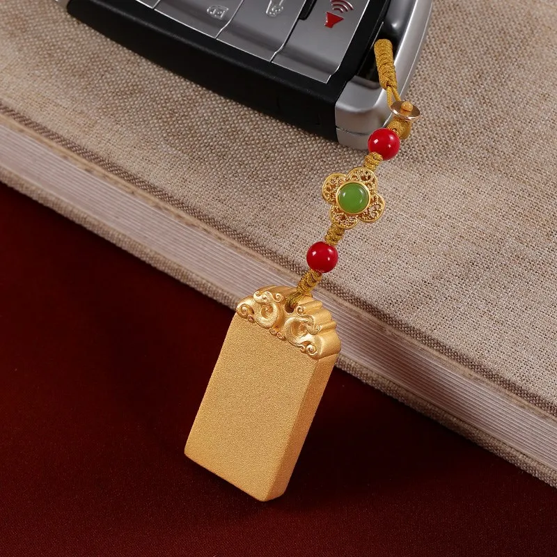 High-End Messing Drache Jahr Luy Charm Anhänger Schlüsselanhänger ex Premium Geschenk Kreatives Festivalzubehör Autoschlüsselhalter