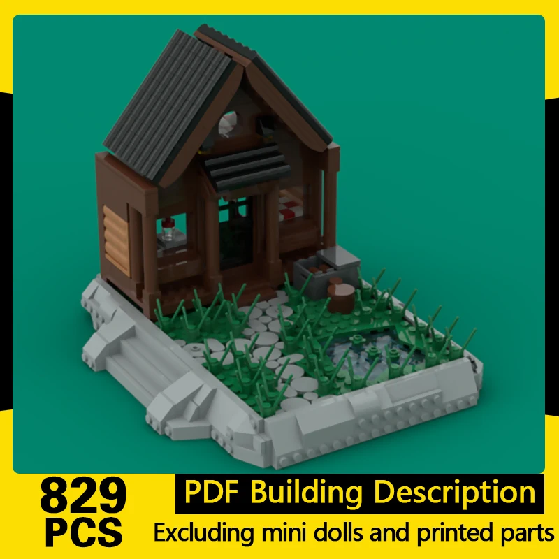 

City Street View Model MOC Building Bricks European Log Cabin Modular Technology Gifts Holiday Assemble Children Toys Suit