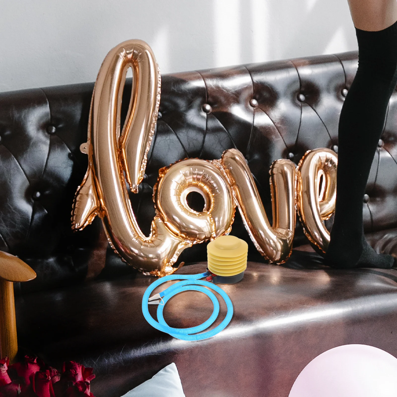 4 قطع مضخة قدم محمولة لسرير قابل للنفخ مرتبة هوائية قارب كرة بالون مضخة شديدة التحمل مقاومة للاهتراء