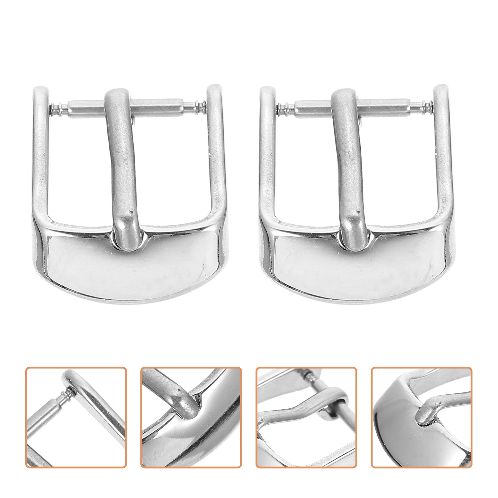 2 قطعة مشبك حزام الساعة من الفولاذ المقاوم للصدأ متين وسهل الاستخدام وصناعة متقنة ومشبك بديل عملي وإبزيم ساعة