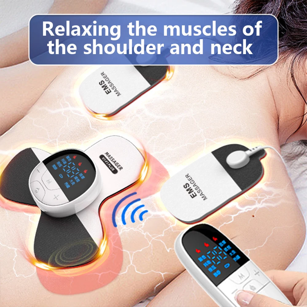 EMS Massage Patch Electric Hot Compress Anti-Fatigue Device Body Scraping Massager Pulses Muscles Stimulator Health Care Therapy