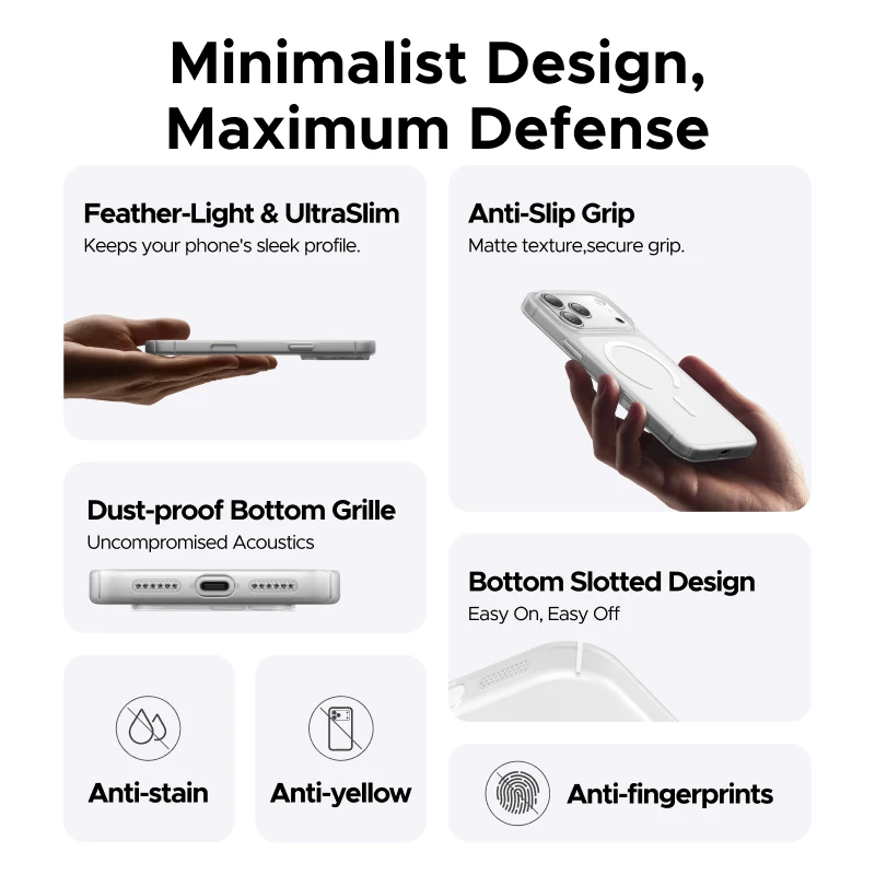 UGREEN – etui magnetyczne, które nie żółknie, przeznaczone wyłącznie dla iPhone 18 Pro Max i 17 Pro Max. Odporne na wstrząsy, kompatybilne z systemem MagSafe. — zdjęcie produktu 4