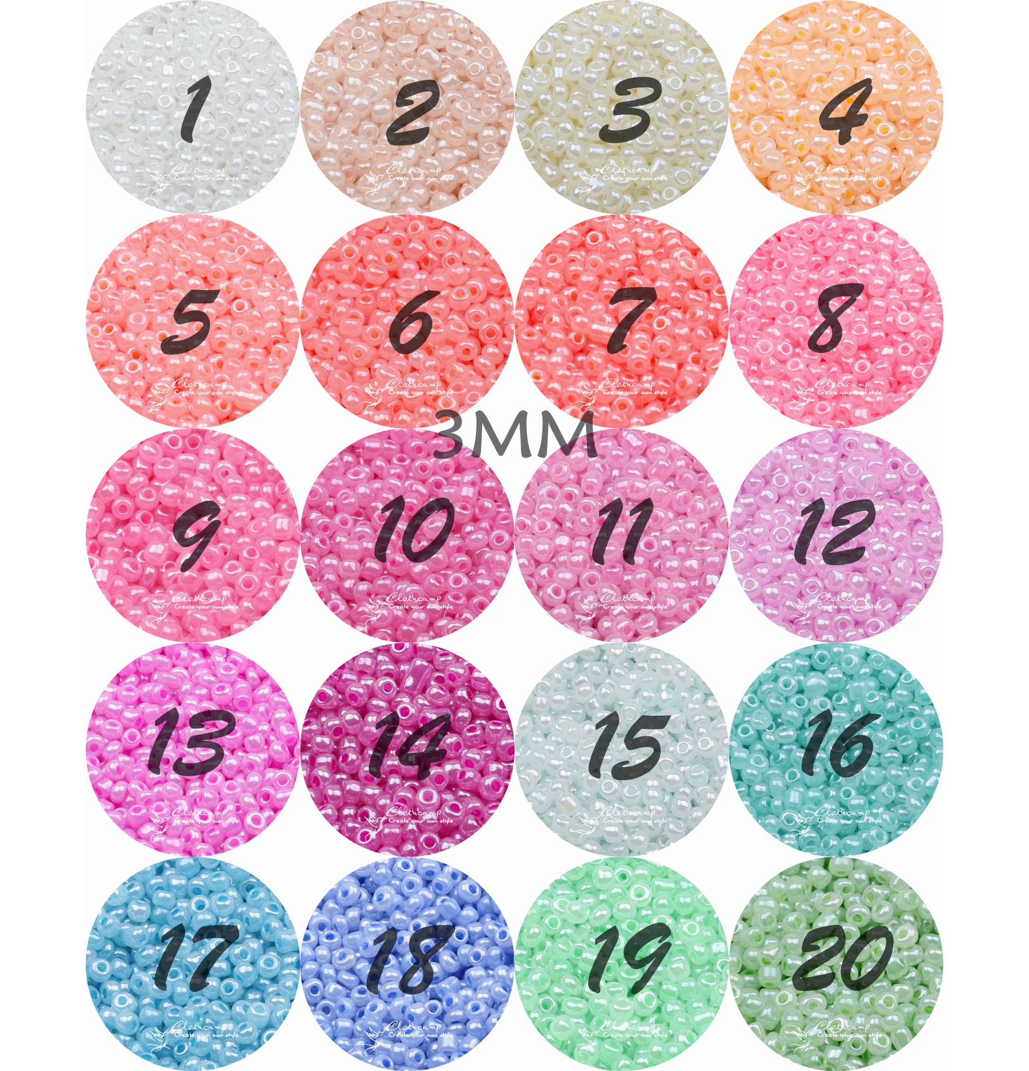 3mm Glass Seed Bead shiny pastel 8/0 Color Opaque Seed  mix Mini Rocailles beads For Jewelry Making DIY 25g/700pcs GSB-A