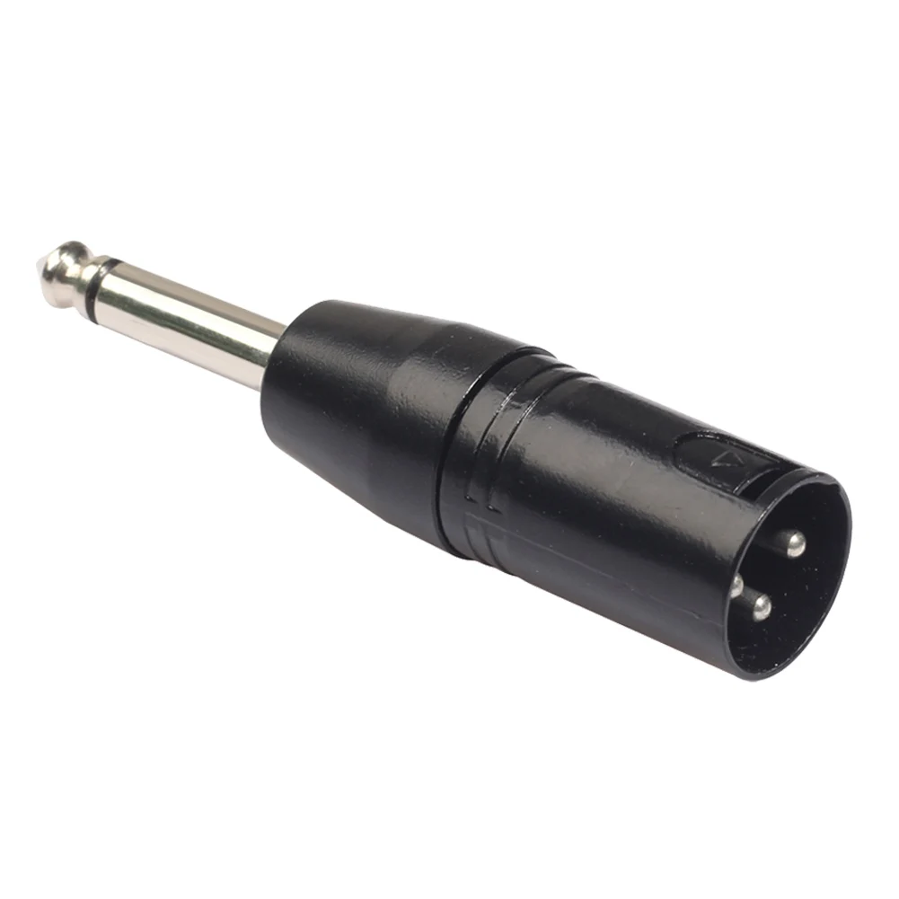 3Pin XLR Mic Male to 6.35mm Male Mono Mic Adapter Plug for Earphone Amplifier