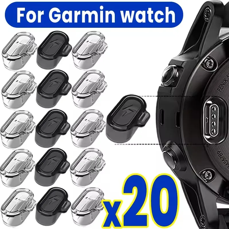 Capa transparente contra poeira para garmin forerunner 955 945 255 fenix 8 8x 7 pro 7s 7x 6 6s 6x macio tpu poeira plug claro caso