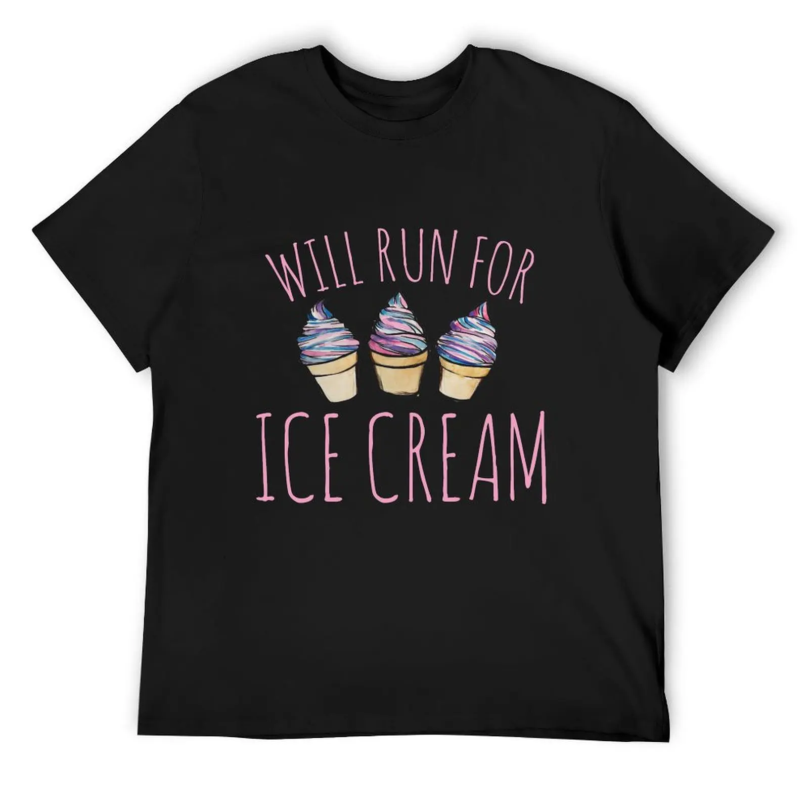 

Will run for Ice Cream T-Shirt korean fashion cheap stuff shirts men graphic