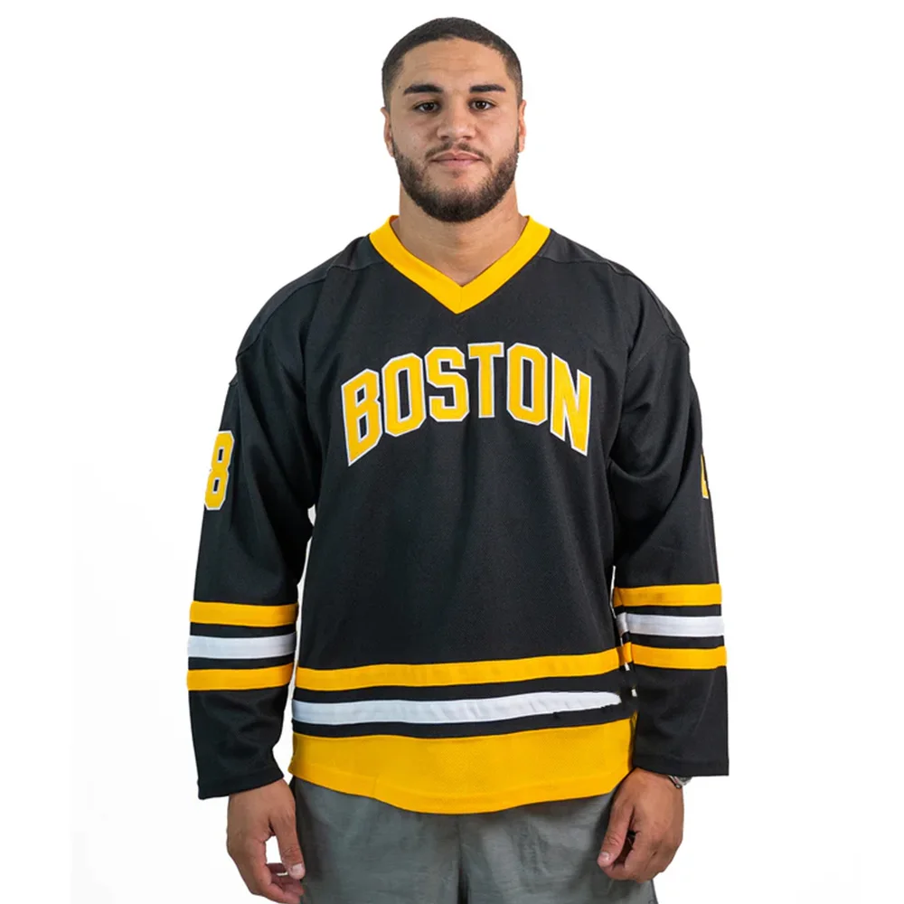 Happy Gilmore Boston Hockey Jersey Men's Fashion Casual Sports Long Sleeve Quick Drying Breathable Casual T-shirt Clothing