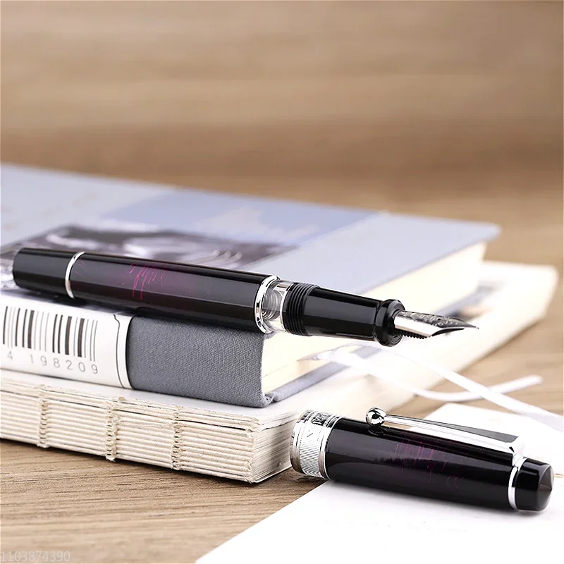 New MAJOHN T5 Fountain Pen EF/F/M 0.38/0.5/0.7MM Nib, Metal Hand Polished Black Purple Pens,buisiness Luxury Writing Office Gift