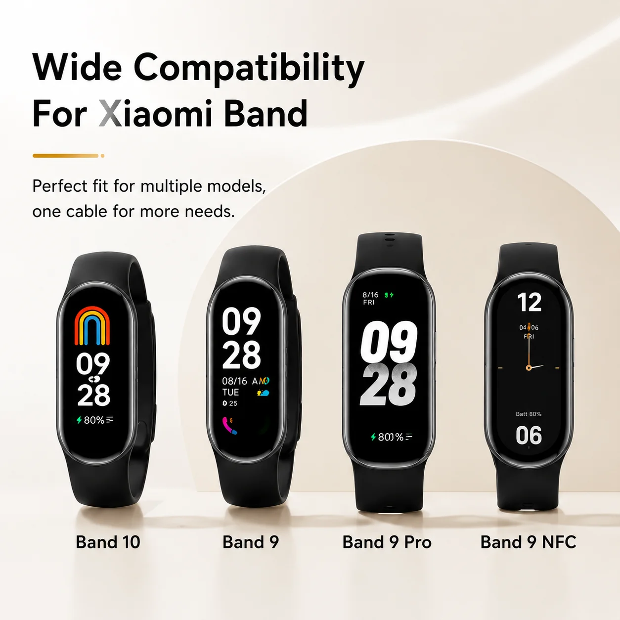 USB Charger For Redmi Watch 5 Lite/Xiaomi Mi Band 8/9/10/Redmi Band 2/Watch 3 Active/Smart Band 8 Pro Magnetic Charging Cable
