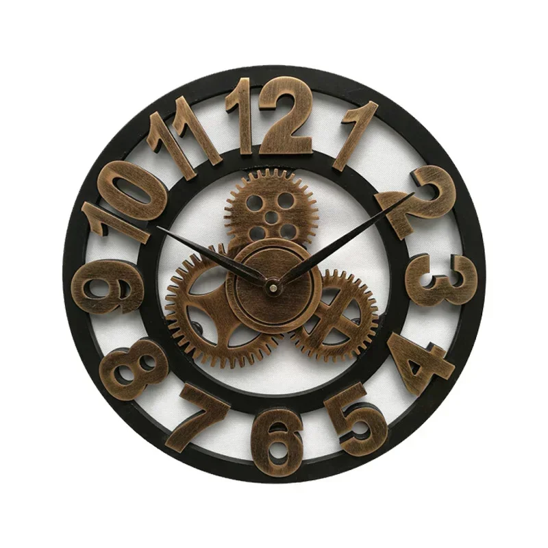 Reloj De pared De madera, engranaje Retro, decoración para el hogar, relojes De pared grandes, diseño moderno, decoración para sala De estar, relojes silenciosos, reloj De pared