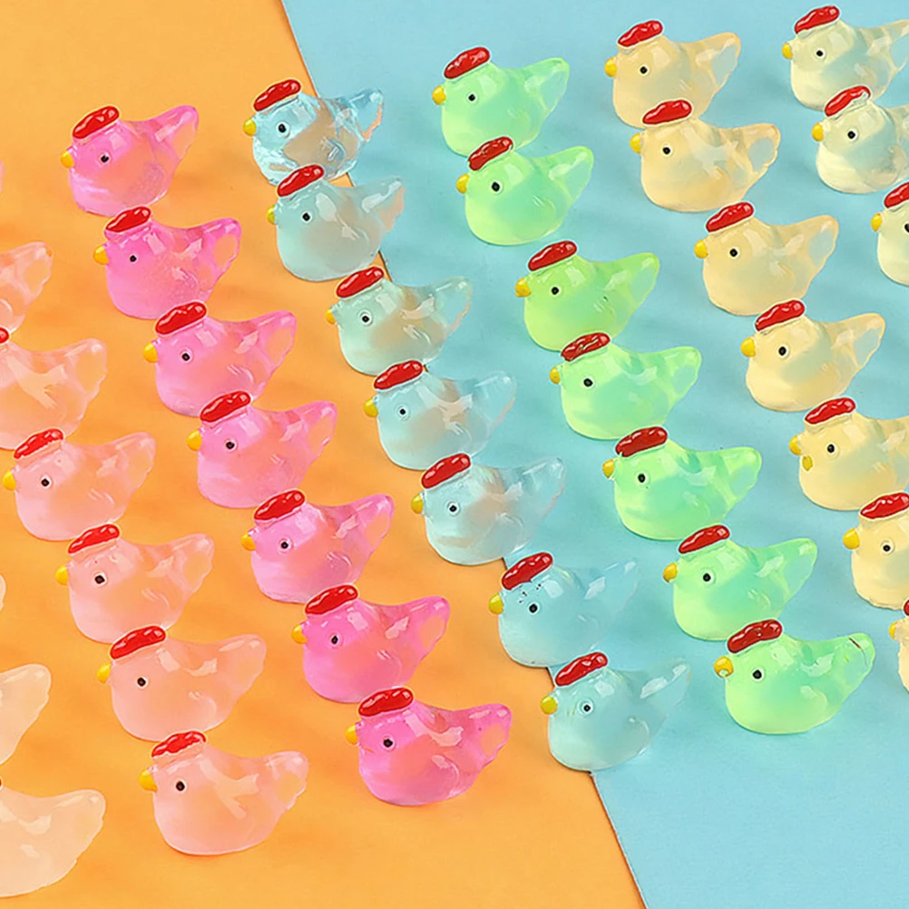

100 Pcs Mini Chicken Craft nament Resin Tiny Animals 3D Chick Home Accessories Small Toys Decorative Figurines