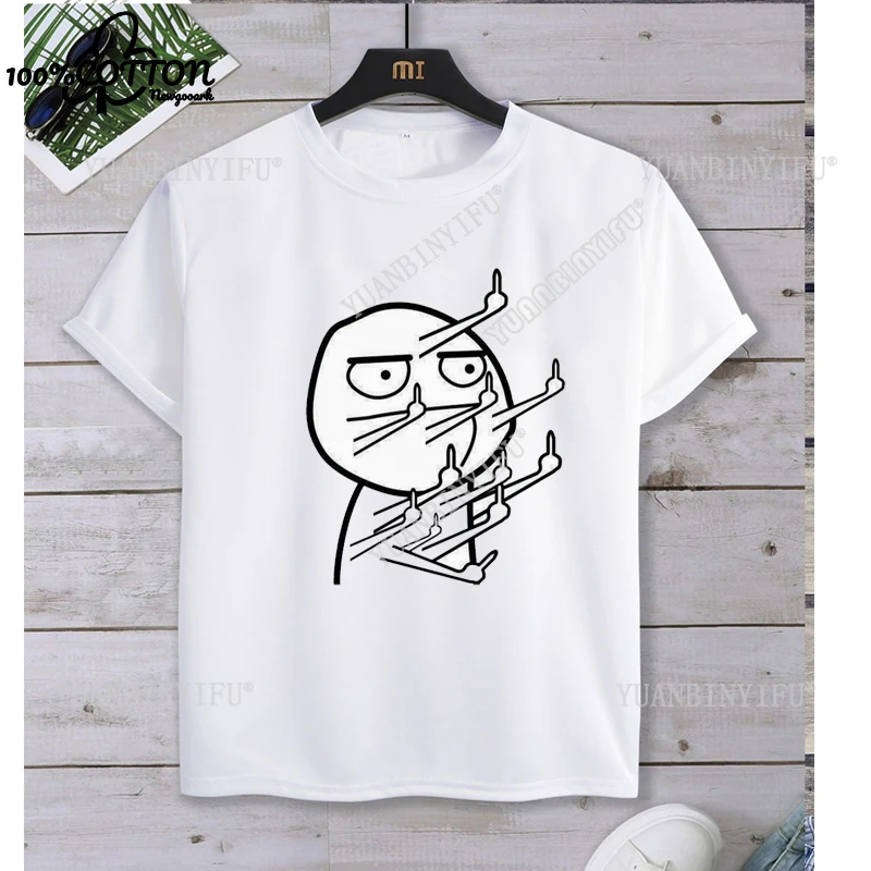 Looking with one hand Funny Maniac Printed Unisex T Shirt Cotton Loose Casual Fashion Harajuku Hip Hop Hipster Streetwear