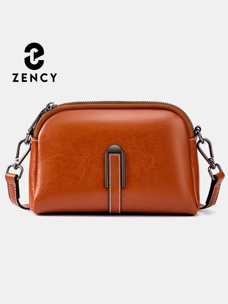 

Zency 100% Oil Wax Top Leather Small Crossbody Bags For Women Fashion Designer Shoulder Bag For Phone Handbag Purse Messenger