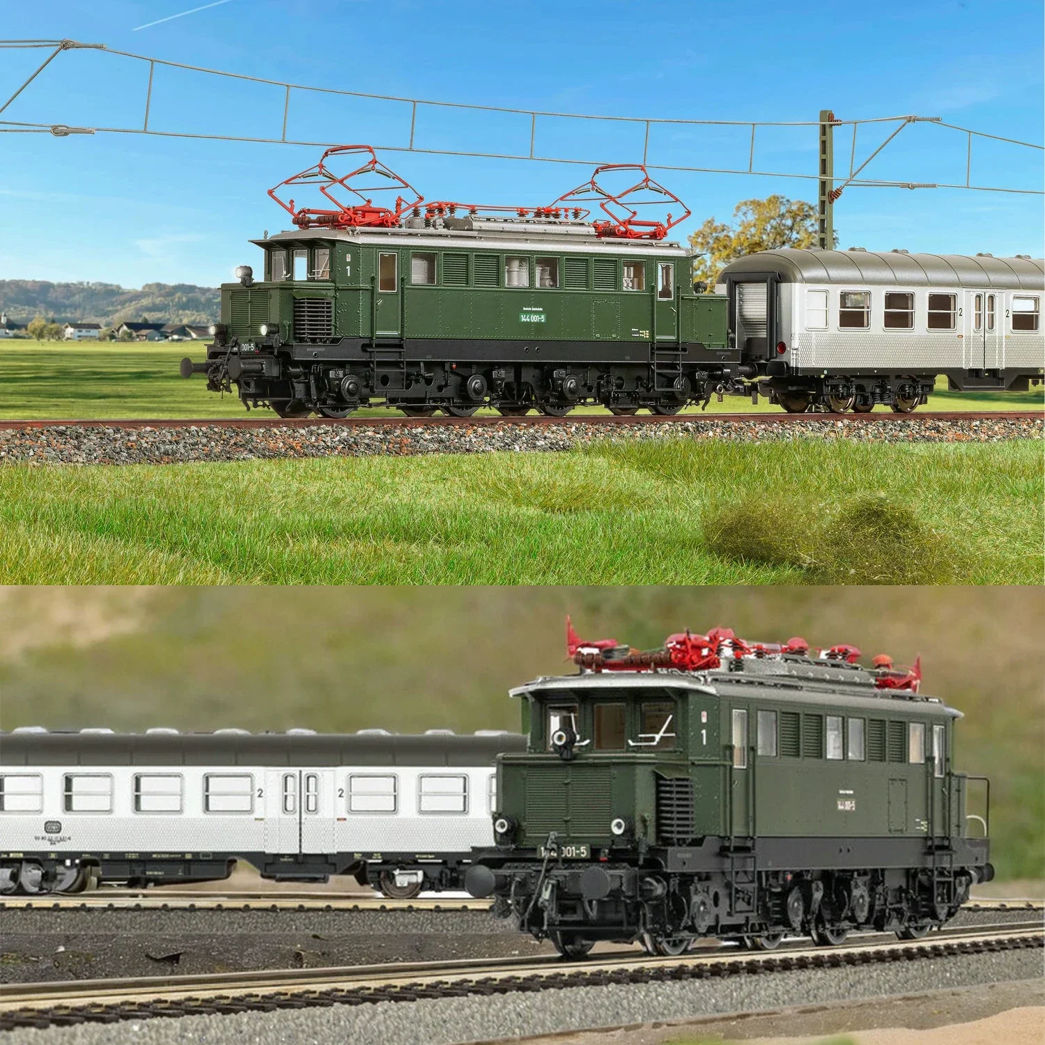 PIKO HO 1/87 Train Model 51182 BR144 E44 Electric Crocodile Digital Sound DB Train Model Toy Gift