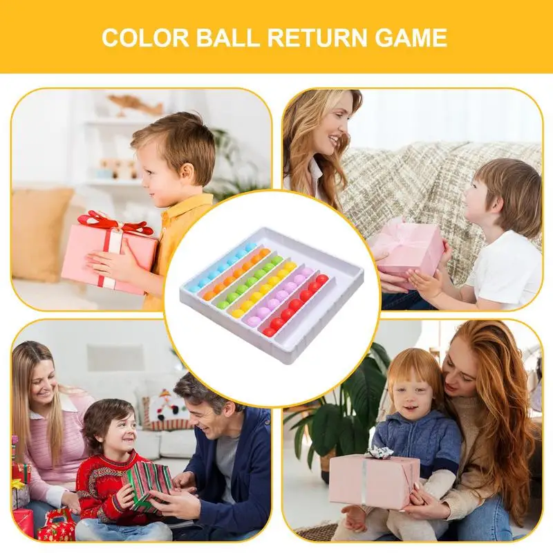 Color Sorting Ball Toy Colorful Balls Sensory Game Rainbow Balls Board Game Educational Sensory Interactive Puzzle For Kids