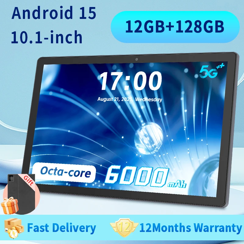 Планшет Android 15 2025 года с клавиатурой, расширение 12 ГБ + 128 ГБ + 1 ТБ, восьмиядерные планшеты 2-в-1 10,1 дюйма с аккумулятором емкостью 6000 мАч, двойной Wi-Fi Планшет Android 15 2025 года с клавиатурой, расширение 12 ГБ + 128 ГБ + 1 ТБ, восьмиядерные планшеты 2-в-1 10,1 дюйма с аккумулятором емкостью 6000 мАч, двойной Wi-Fi