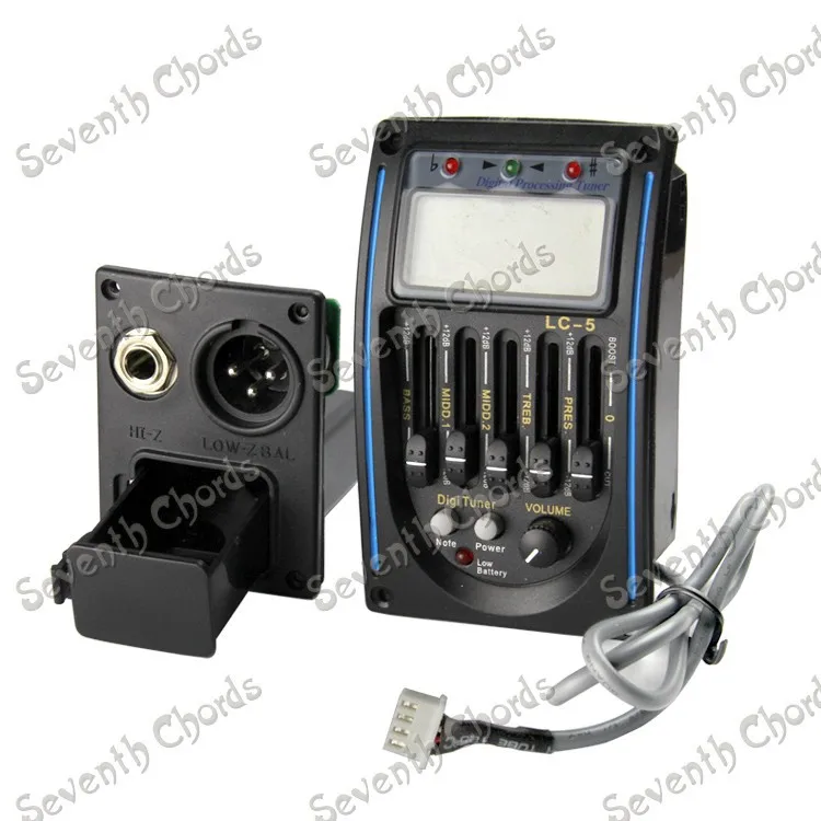 LC-5 5-pasmowy przetwornik do gitary akustycznej Przedwzmacniacz LCD Tuner Piezo Pickup System korektora