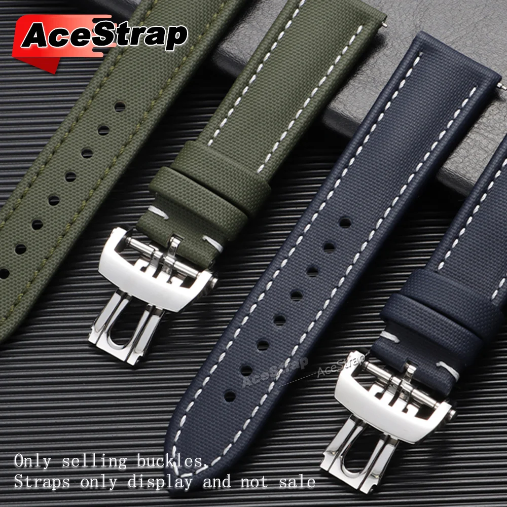 20mm Watch Buckle for Blancpain Watch Strap Clasp Stainless Steel Pin Buckles Deployment Silver Button Folding Buckle with Tool - view 5