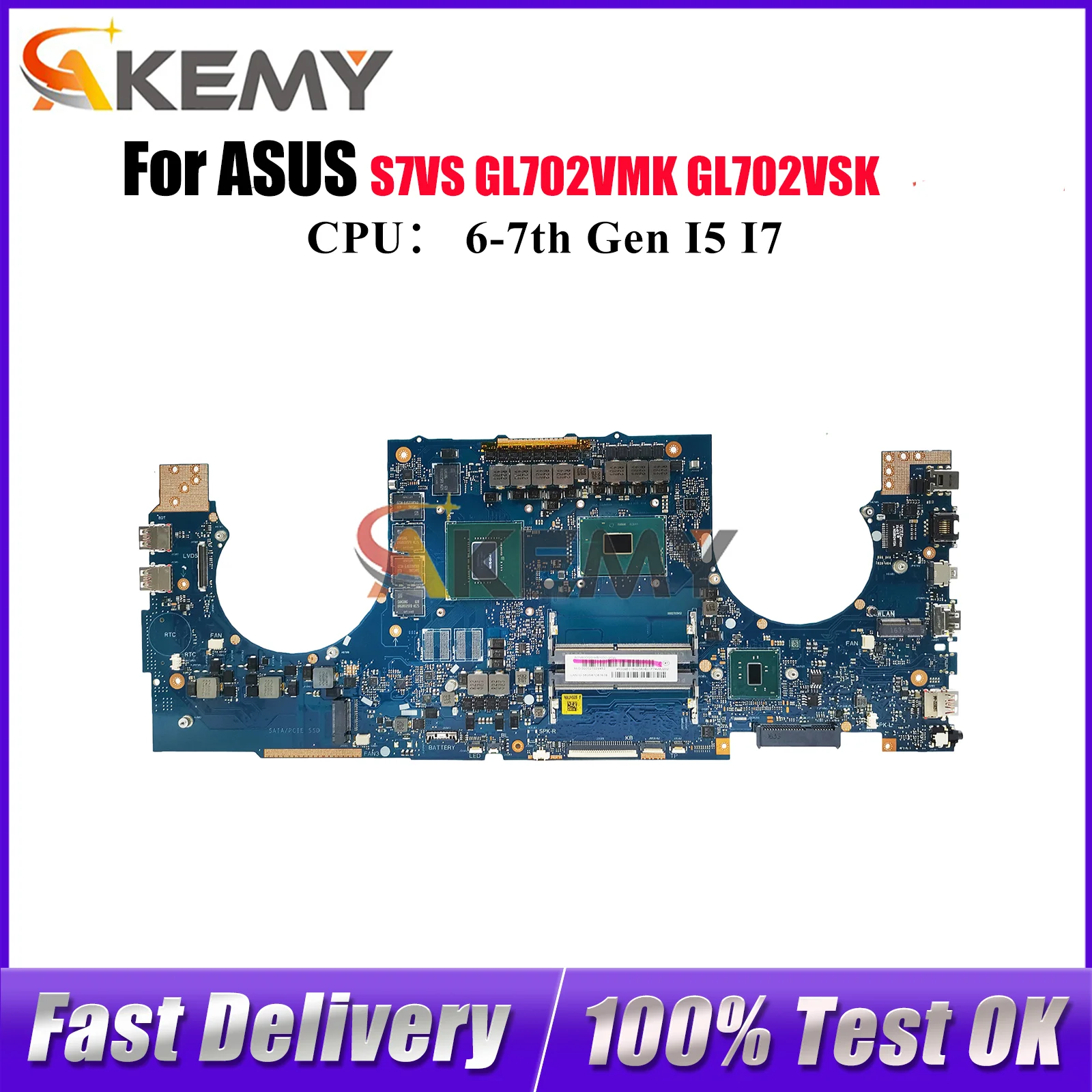 

GL702VS Материнская плата для ноутбука ASUS ROG Strix S7VS GL702VI GL702V GL702VMK GL702VSK Материнская плата с процессором I5 I7 100% тесты OK stk