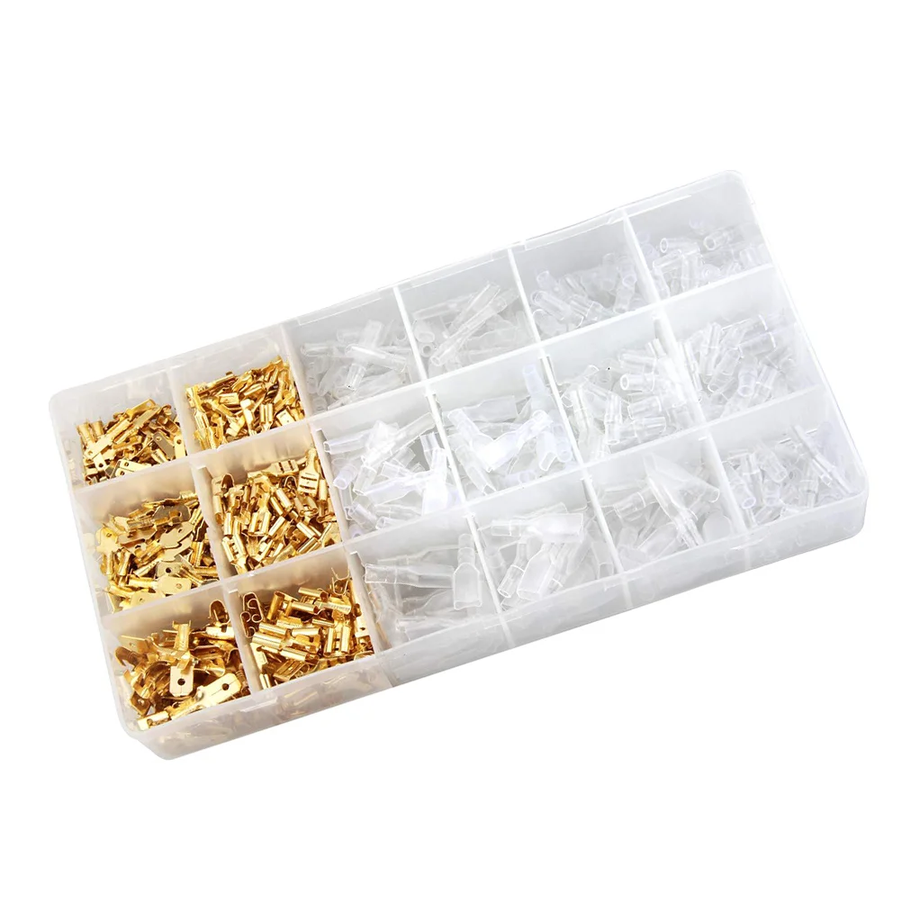 

600Pcs Cold Pressed Insulated Terminal Connector Kit Wire Connectors Electrical Terminals for Quick Connection Disconnection