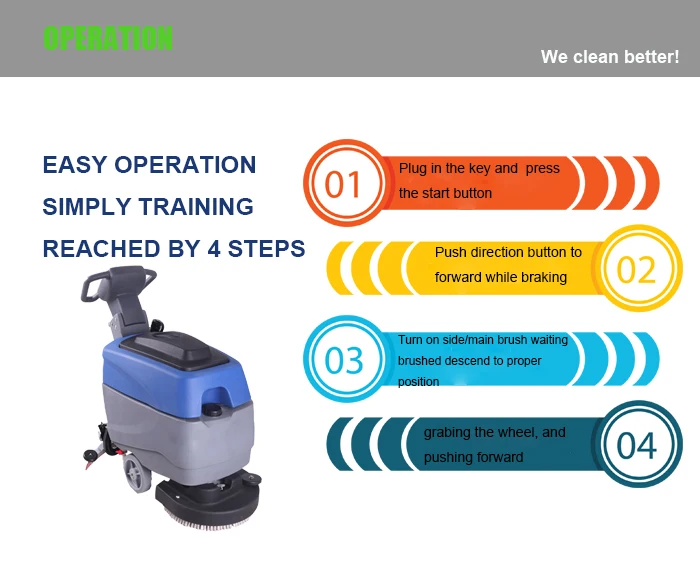 C460S Professional Battery Operated Floor Cleaning Machine Concrete Scrubber Tile Cleaning Machine Floor Scrubber