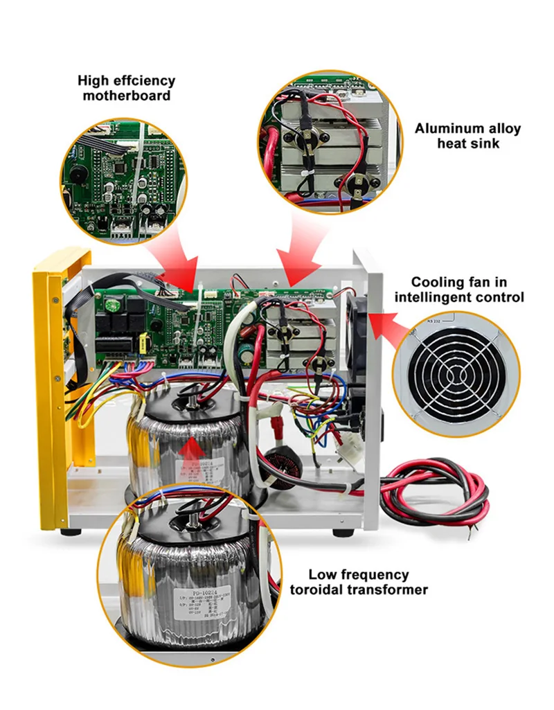 Imagem -03 - Inversor Puro 12v da Onda do Seno de Ups 220v 500 800 1200 1600w Casa Conversor de Carro ac para dc Inversor de Energia de Emergência com Carregador