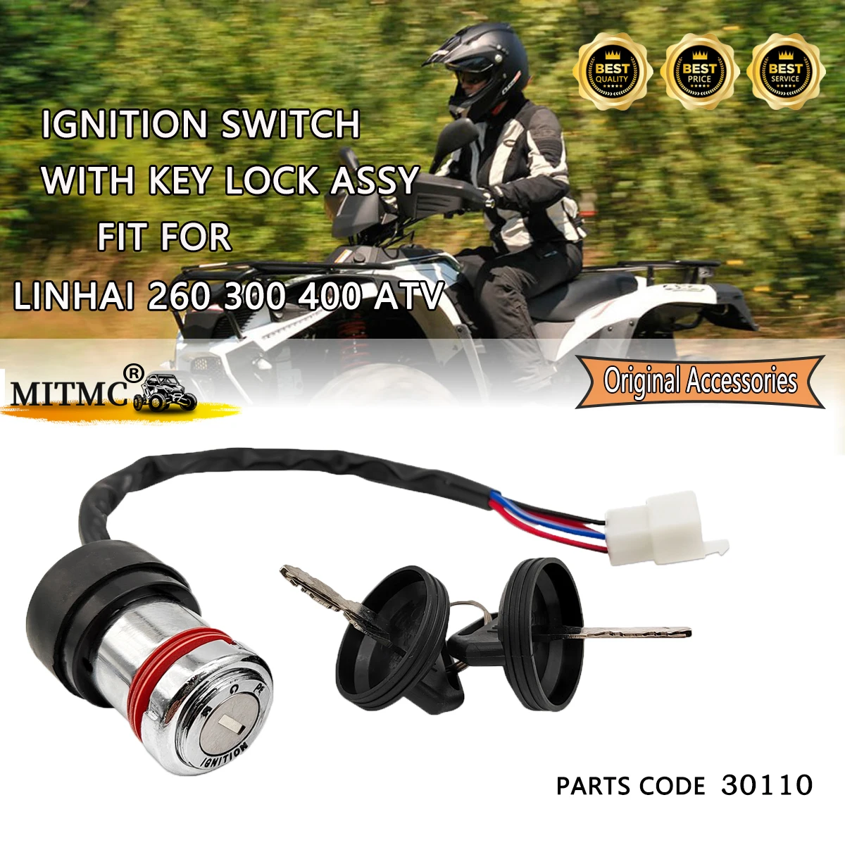 Lock With Key Set Ignition Switch With Key for for Linhai 200 T3b 260 300 E2 300 T3b 300 T3b EFI 400 E2 400 2B IRS 30110