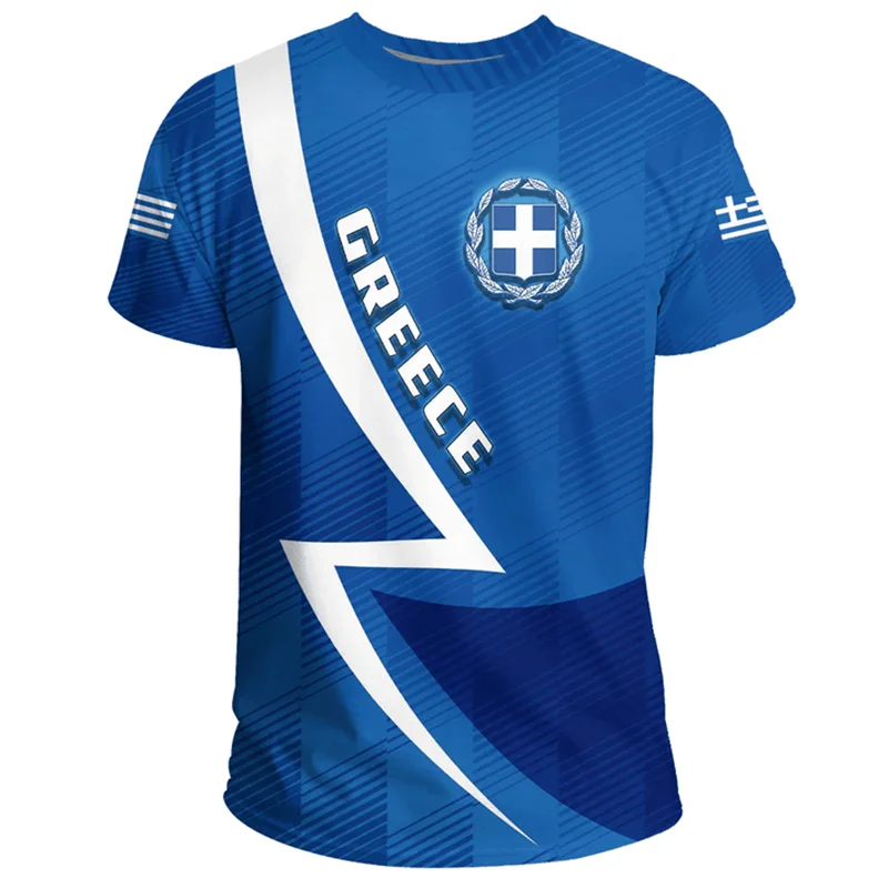 Greece Flag Map 3d Printed T S - Summer Clothing For Greece 评论和价格
