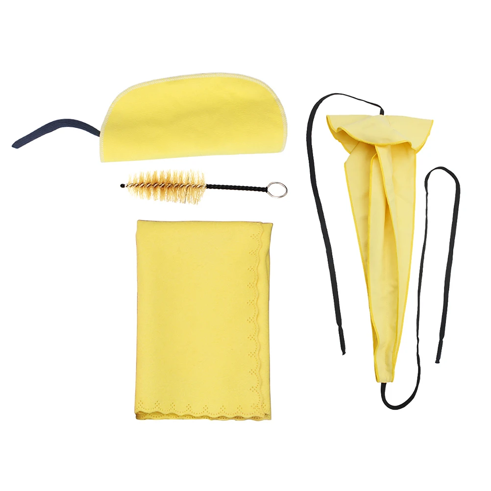 

Saxophone Cleaning Kit 3D Passing Cloths Mouthpiece Brush Yellow Accessories Sax Cleaning Practice Strong Absorbency Fits