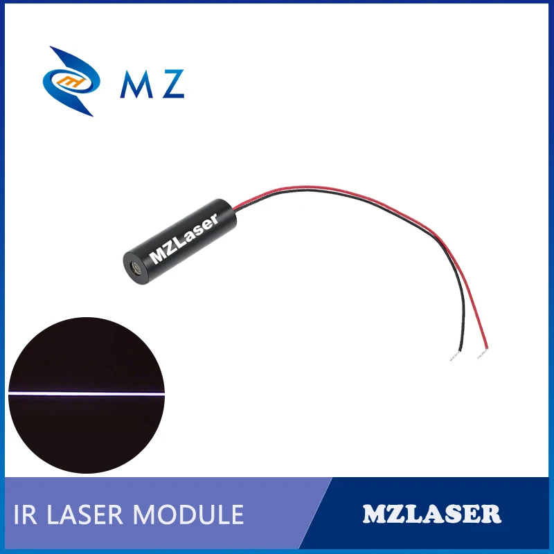 Compact Infrared Line Laser Diode Module 850nm D12mm 50mW 100mW 150mW 3V 5V 12V 24V High-Accuracy Industrial Grade Line Laser