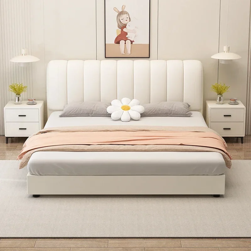 Girls Full Bed Castle Floor Wooden Space Saving White Cream Sun Design Japanese Bed Comfortable Camas De Casal Salon Furniture