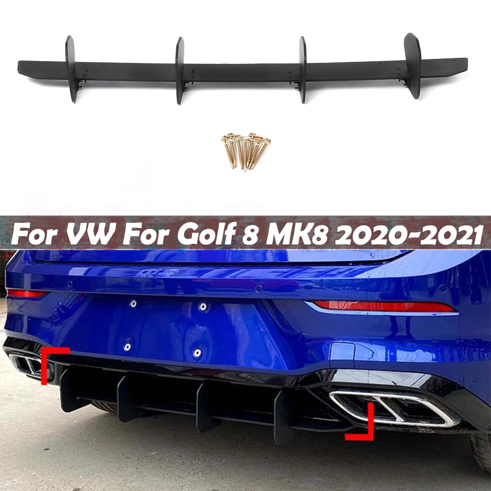 Car Rear Bumper Lip Spoiler Car Rear Diffuser Bumper Rear Side Splitters Rear Spoiler Body Kit For VW For Golf 8 MK8 2020 2021