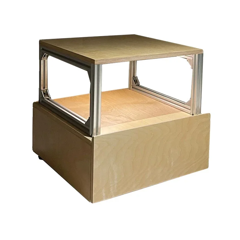 

Household birch bedside table medieval aluminum profile magazine rack, living room side storage chest