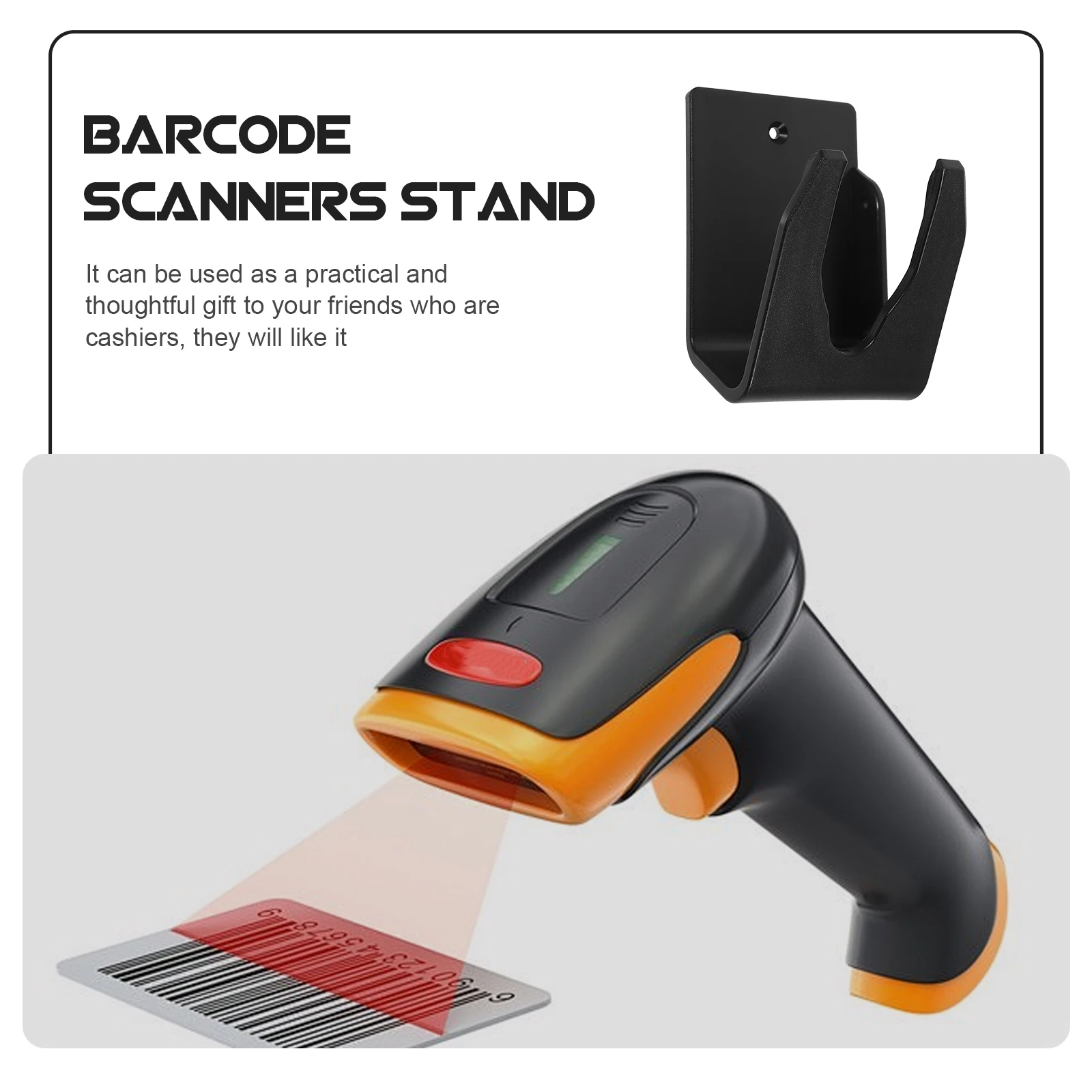 

Lightweight Barcode Scanner Stand for Supermarkets Stores Multifunctional Desktop Holder Sturdy Base Handheld