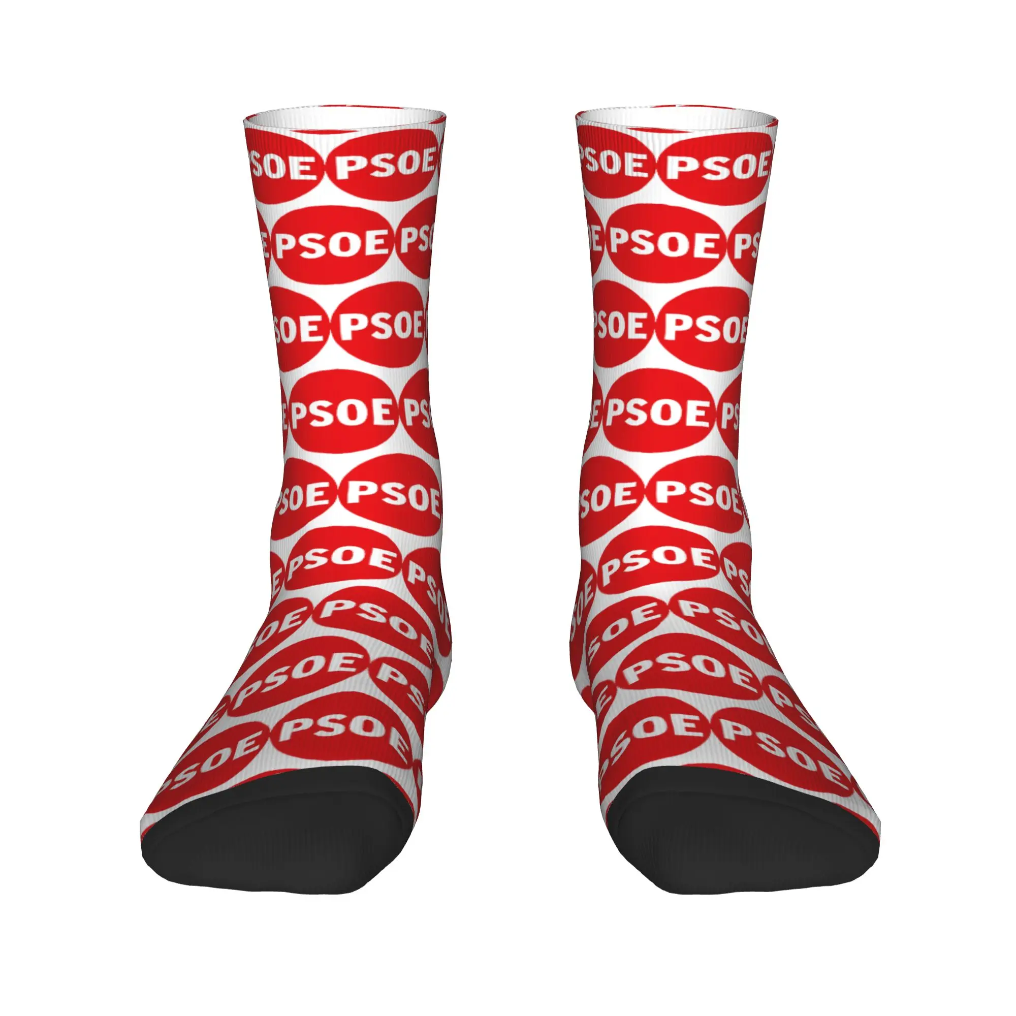 PSOE Logo Pedro Sanchez Spain Socks  Stockings Autumn Non Slip Adults Men Socks Soft Breathable Custom Outdoor Sports Socks