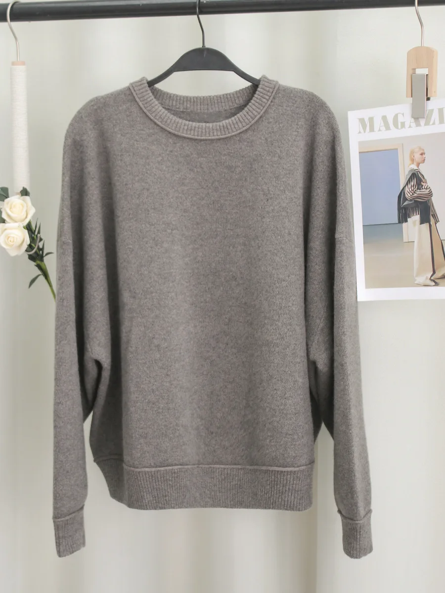 

Lazin Suite Warm Wool Knitted Sweater round Ne Top Straight Leg Knitted Pants Two Piece Set High Waist Long Sve Casua...