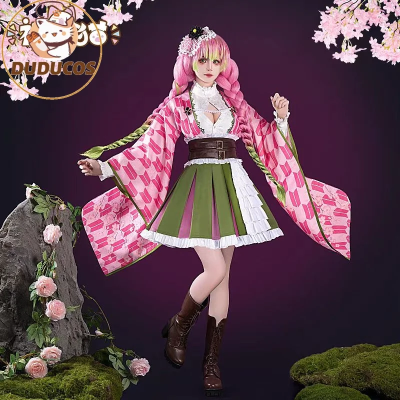 

Kanroji Mitsuri Form Demon Slayer Cosplay Costume Kanroji Mitsuri Dress Halloween Costumes Female Party Dress