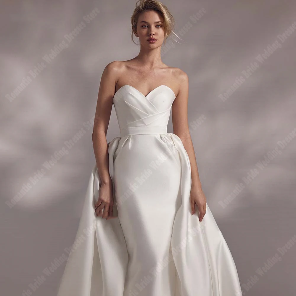 Sexy querida colar feminino vestidos de casamento romântico cetim vestidos de noiva esfregar comprimento princesa festa vestidos de novias 2025