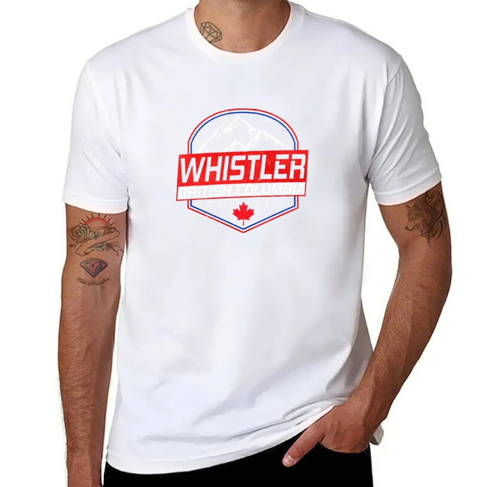

Retro Ski Whistler B.C Canada Skiing and Mountain Biking Paradise T-Shirt funny t shirts man T-Shirt