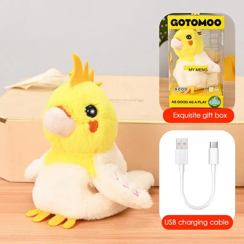 Pappagallo danzante Simpatico pappagallo parlante Peluche Giocattolo interattivo Animale domestico elettronico musicale e registrabile Ali che ondeggiano per il regalo del bambino