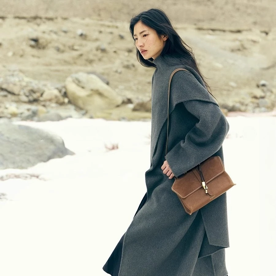 Songmont Traveling Small Crossbody Bag Vegetable Tanned Cowhide Shoulder Crossbody Bag