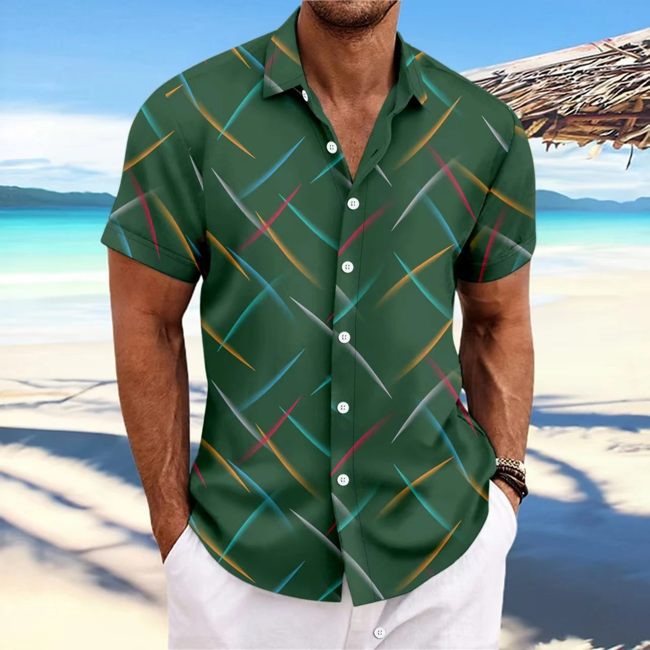 

Cross-border new summer fashion short-sleeved shirt casual business middle-aged men do not deform high-quality cardigan