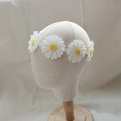 White Daisy Flower Headband Hair Bands Boho Sunflower Crown Hippies Bridal Headpiece 30 100 days Birthday Party Decor