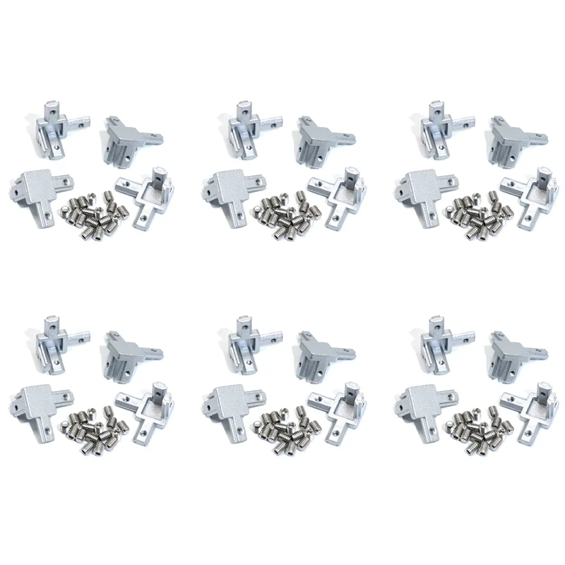 AT44-24Pc 2020 Series 3 Way End Corner Bracket Connector For European Standard 6Mm T Slot 20X20mm Aluminum Extrusion Profile
